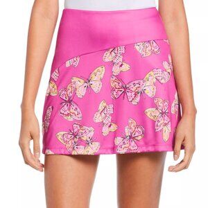 PGA Pink Grand Slam Butterfly Asymmetrical Golf Skort Skirt L
